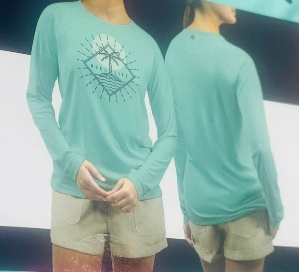 Reel Life Long Sleeve UPF 50+ Performance Tee Moisture Wicking Thumb Hole NWT Sm